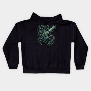 Green Giant Squid Architeuthis Kids Hoodie